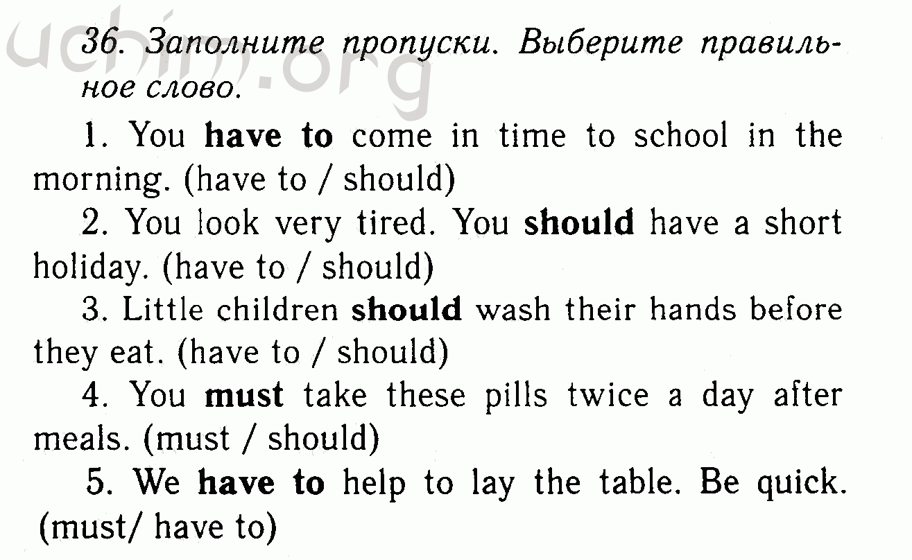 Номер 36 - Решебник по английскому языку 7 класс Биболетова
