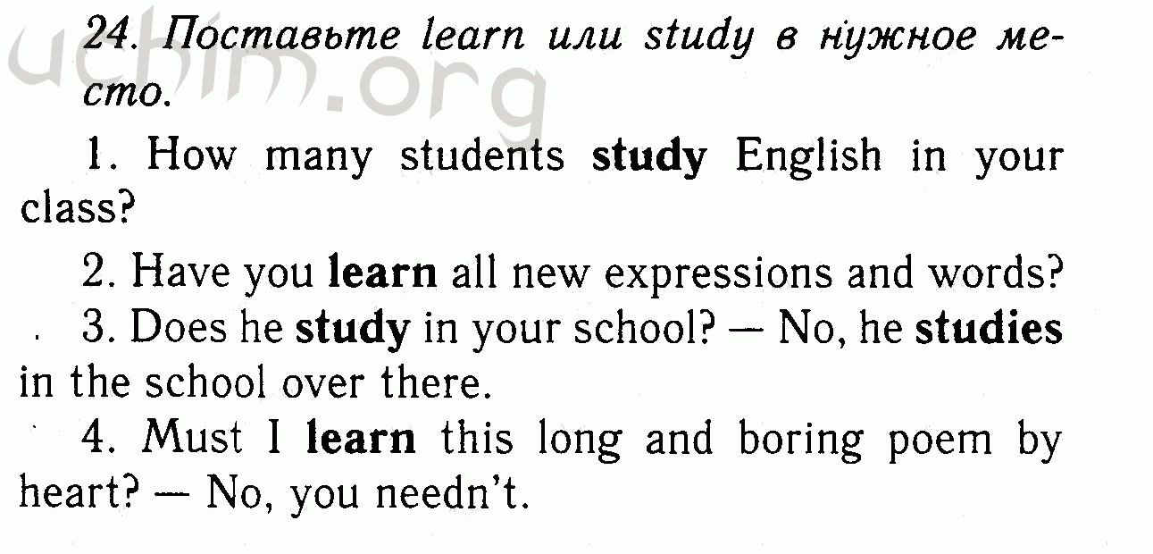 Номер 24 - Решебник по английскому языку 7 класс Биболетова