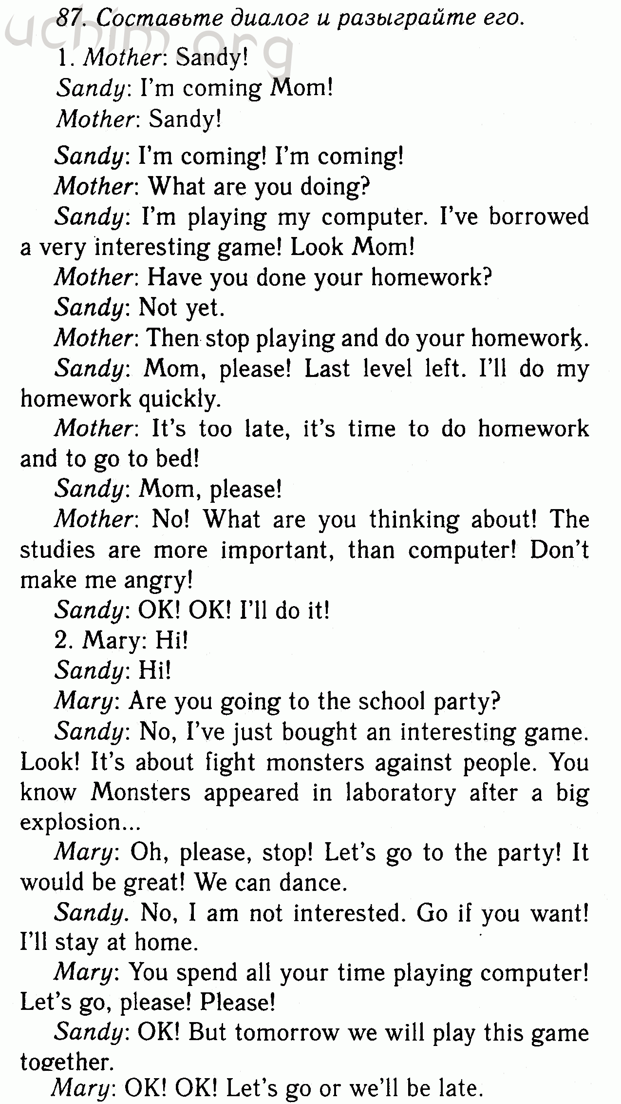 Номер 87 - Решебник по английскому языку 7 класс Биболетова