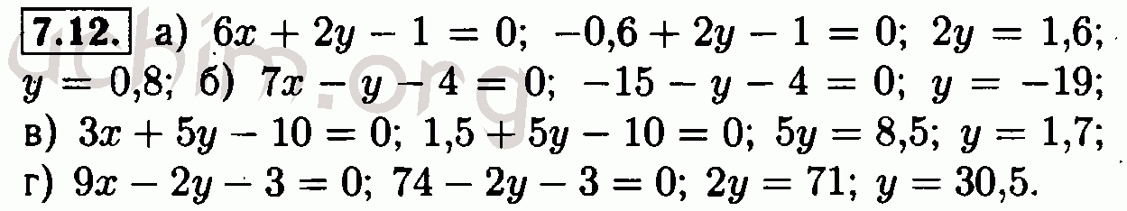 Номер 7.12 - Решебник по алгебре 7 класс Мордкович