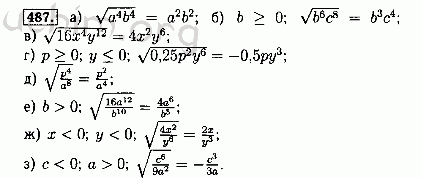 Макарычев 8 класс квадратные корни. 487 Алгебра Макарычев. Алгебра 8 класс Макарычев номер 487. Алгебра 8 класс номер 487. Гдз 487 Алгебра 8 класс.