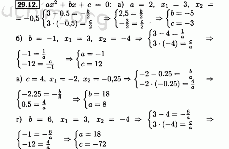 Номер 29.12 - Решебник по алгебре 8 класс Мордкович