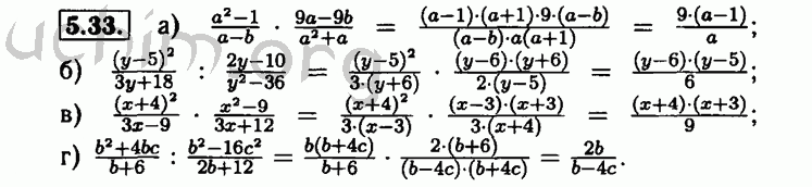 Номер 5.33 - Решебник по алгебре 8 класс Мордкович