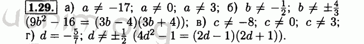 Номер 1.29 - Решебник по алгебре 8 класс Мордкович