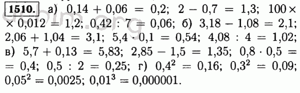 Номер 1510 - Решебник по математике 5 класс Виленкин