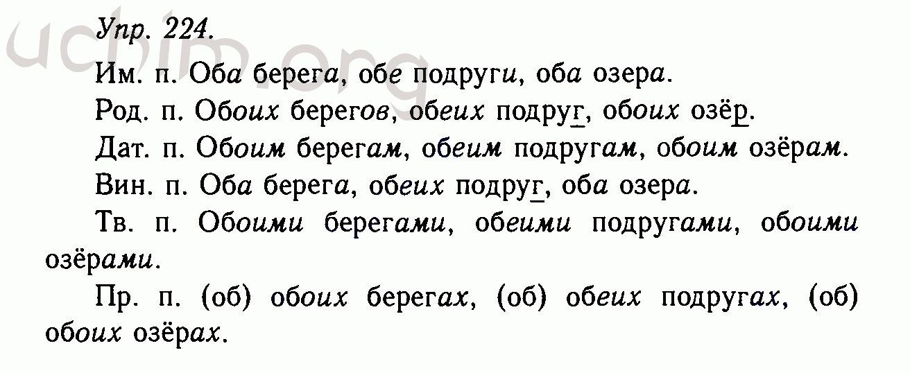 Русский 4 класс номер 224