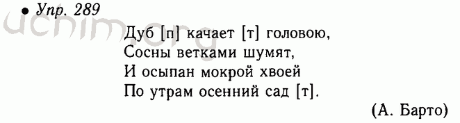 Русский язык 5 класс номер 289