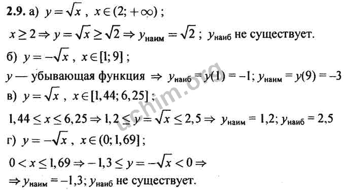 Номер 2.9 - ГДЗ по алгебре 10-11 класс Мордкович