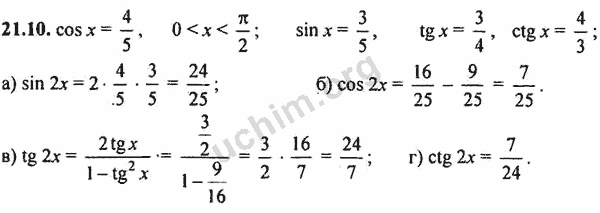 Номер 21.10 - ГДЗ по алгебре 10-11 класс Мордкович